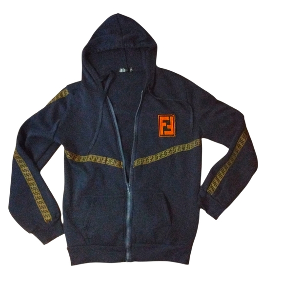 Fendi Hooded Zip Up Sweatshirt By Zero - Picture 1 of 6